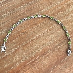 Silver &  peridot bracelet